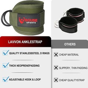 Correa de Tobillo de Neopreno para Gimnasio con Logotipo Personalizado, con Anillo en D, Acolchado Grueso, Ajustable, Accesorio de Entrenamiento para Hombres y Mujeres - Product Image 6