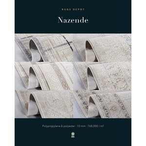 พรมโพลีโพรพิลีนและโพลีเอสเตอร์ขายส่ง รุ่น NAZENDE NZ007 สีเบจ ผลิตด้วยเครื่องจักรจากตุรกี สำหรับห้องนั่งเล่น โรงแรม และโครงการต่างๆ - Product Image 3