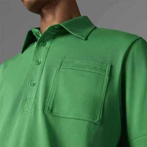 Camiseta de Golf para Hombre, Bordada, 100% Algodón, Tejido Sólido, Transpirable, Manga Corta - Product Image 4