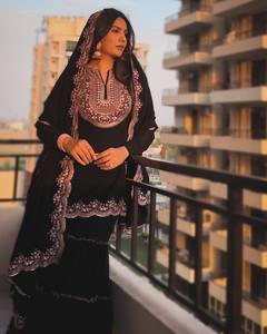 Vêtements indiens et pakistanais, costume Sharara en faux georgette pour les festivals et les soirées, costumes Sharara de créateur - Product Image 4