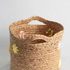 Meilleure vente panier tissé écologique artisanal ménage naturel herbe de mer jacinthe d'eau panier à linge - Product Image 3