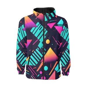 Chaquetas cortavientos de alta calidad para hombre, ropa de calle, chaqueta cortavientos de sublimación de gran tamaño con cremallera de poliéster Vintage para hombre - Product Image 1