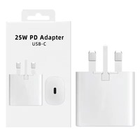 Adaptateur Super Rapide Type 25 watts T2510, 2 broches EU, chargeur mural USB C pour Samsung Galaxy S24 A55 A25, chargeur mural USB rapide