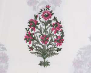 Trending 2025 Taffy Pink Fern Green Coin Grey Indian Floral Hand Block Print 100% Tela de algodón para ropa de mujer por yarda - Product Image 3