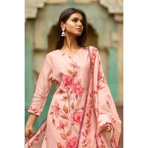 Conjunto de Kurta Rosa Pálido para Mujer Nayab Naksh-e-Nazuk Aseema con Dupatta - Product Image 1
