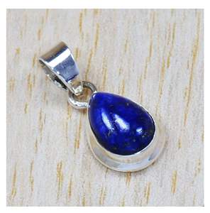 Colgante de Piedra Preciosa de Lapislázuli Natural, Colgantes de Plata de Ley 925 con Piedra Tallada en Forma de Lágrima, Joyería Boho Fina al por Mayor - Product Image 1
