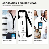 Porte-badge personnalisé en cuir PU pour femme, avec cordon, 25 designs, enrouleur rétractable, 2 emplacements pour cartes, quincaillerie or rose