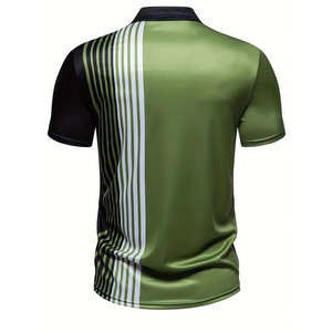 Polo homme de haute qualité, mélange polyester et coton, uni, teint, respirant, léger, grande taille, style oversize, logo uni - Product Image 2