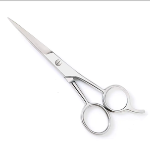 ใบมีดคมพร้อมที่วางนิ้วสำหรับร้านเสริมสวยกระจกกรรไกรตัดขนสแตนเลสเกรดอุตสาหกรรม - Product Image 1