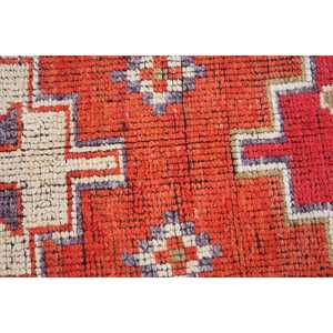 Tapis de 2,8 x 12 pieds, tapis Herki vintage, tapis persan en laine rouge turque - Product Image 5