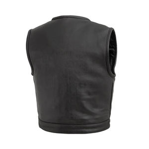 Gilet de moto en similicuir personnalisé pour homme, coupe-vent, col en V, boutons, style streetwear - Product Image 2