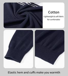 Nuevos suéteres transpirables de lana 100% para hombre, Jersey de invierno, suéteres de punto personalizados de manga larga con cuello redondo de Color sólido suelto para hombre - Product Image 3