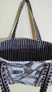 Femmes de haute qualité toutes saisons blanc coton doublé fourre-tout Shopping sac de transport numérique imprimé matelassé accessoire de mode - Product Image 5