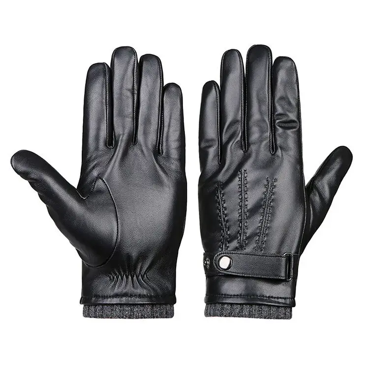 Зимние теплые перчатки с логотипом на заказ с сенсорным экраном, ветрозащитные водонепроницаемые рабочие перчатки для вождения из козьей кожи
