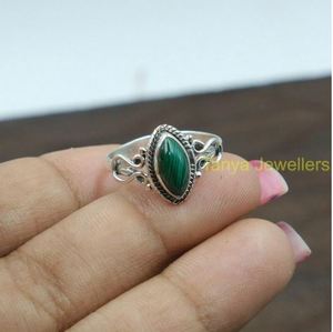 Bague en malachite, bague en argent sterling 925, pierre verte pour femme, bague de fiançailles, bijoux en malachite par le fabricant au meilleur prix - Product Image 2