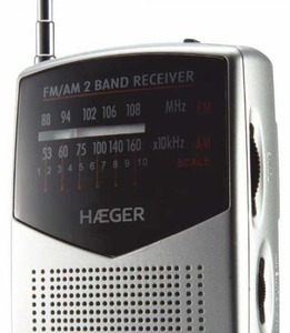 Radio portable AM/FM Haeger avec antenne télescopique de 29 cm (PR-BIB.006A) - Product Image 3