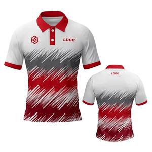 Athleisure Sports Shirt Sublimación Imprimir Rayas coloridas Golf Polos Camisas Casual unisex Traje Camiseta DE TRABAJO - Product Image 3
