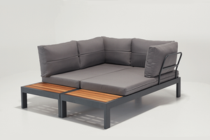 Conjunto de Muebles de Esquina para Exteriores SIENA Verona, Desmontable, Moderno, Resistente, de 4 Plazas, con Estructura de Aluminio, Tela de Olefina Resistente al Agua y Protección UV - Product Image 5