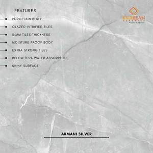 Carrelages de sol en porcelaine argent moderne 60x60 cm Carrelages De Sol Vitrifiés 24x24 cm Porcelanato Carrelages muraux Utilisation salle de bain Europe - Product Image 4