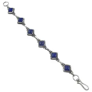 "Moissanite <b>Bracelet</b> for Women 925 Sterling Silver Blue <b>Gemstone</b>" - Product Image 3