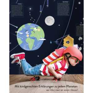Affiche XXL sur le thème de l'Univers pour enfants, design moderne, 140 x 100 cm, décoration murale - Product Image 2