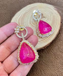 Boucles d'oreilles de créateur polonais en argent de qualité supérieure Collection de vêtements de fonction de mariage pour femmes et filles - Product Image 1