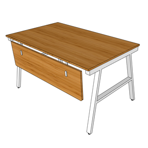 BFAB006-140x80cm ABamboo Minimalist Design Footrest Assembly Required Steel Frame <b>Workstation</b> - Product Image 1