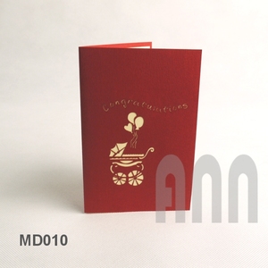 การ์ดอวยพรเคลือบเงาแบบพับได้กระดาษ3D แบบดั้งเดิมงานแฮนด์เมดสำหรับวันเกิดวันพ่อวันแม่วันวาเลนไทน์ - Product Image 6
