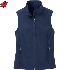 Chaleco con cremallera y forro polar antibolitas para hombre y mujer, chaleco con logotipo de marca bordado personalizado, servicio informal de caparazón blando OEM - Product Image 1