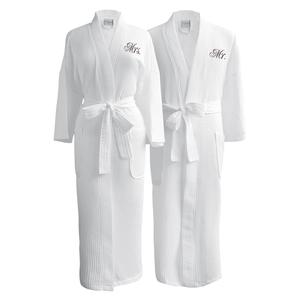 Luxury Lightweight 100% Cotton Terry Bath Robe for Women Men Sleepwear Kimono Dressing Gown with Belt Closure - Product Image 2