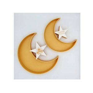 Lot de 2 plateaux argentés classiques pour la décoration de la maison Présentoir à desserts Plateaux de service pour la célébration de l'Aïd Plateau de décoration de table à bas prix - Product Image 3