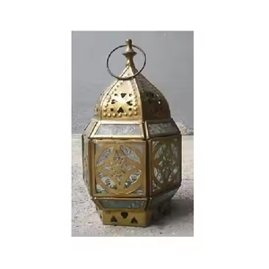 Antique Brass Metal <b>Mini</b> Moroccan Ramadan <b>Lantern</b> - Product Image 1