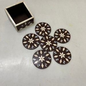 ชุดถาดรองแก้วลายกระดูกและเรซิน4ชิ้นถาดรองแก้วเครื่องดื่มชาป้องกันความร้อนบนโต๊ะอาหารตกแต่งบ้านทันสมัย - Product Image 3