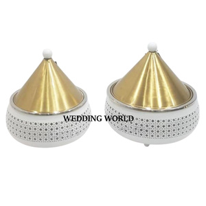 Ensemble de deux chauffe-plats en métal dernière collection de casseroles de créateur faites à la main taille personnalisée nouveau pot en métal - Product Image 1