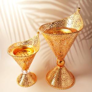 Fancy Modern Metal Gold Plated Table Top Decorating Metal Incense <b>Burner</b> Luxury Home Indoor <b>Oud</b> <b>Burner</b> - Product Image 5