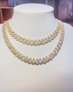 VVS Moissanite 2rows 8mm 10mm 12mm 14mm S925 <b>Silver</b> <b>Diamond</b> <b>Necklace</b> Man Moissanite Hip Hop Cuban Link Chain - Product Image 2
