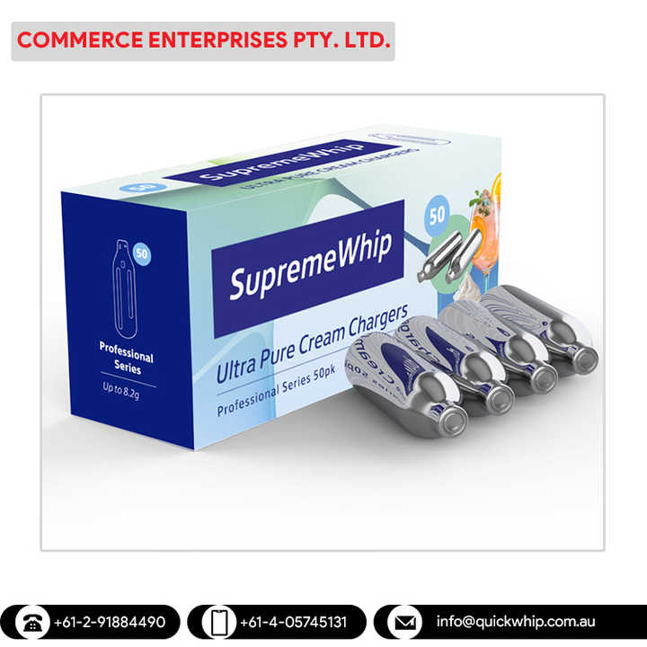 Bulk Distributor Selling Huge Demanded OEM Acceptable Cake Decoration Use 8.2g SupremeWhip 50 Pack Whipped Cream Charger