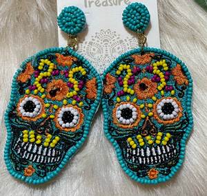 Pendientes de Flores Bordadas Multicolores de Calidad, Joyería Festiva para Mujer al Mejor Precio, Pendientes con Cuentas - Product Image 6