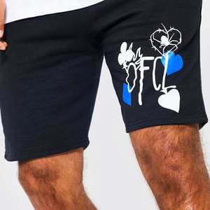 Custom Logo Summer Vintage Acid Wash French Terry Jogger <b>Sweat</b> <b>Shorts</b> for <b>Men</b> Mid Waist 3D Puff Print Raw Hem Hip Hop Style - Product Image 3