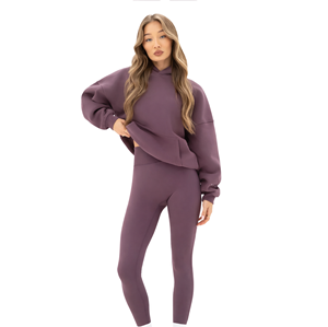 Sweat à capuche oversize pour femme en 50% coton et 50% polyester, style streetwear, épaules tombantes, coupe décontractée, mode, vêtements d'hiver - Product Image 6