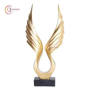 Moderno oro decoración del hogar arte Showpiece esculturas alas forma hecho a mano decorativo pensador abstracto estatua Metal artesanía suministros - Product Image 6