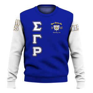 Sudadera con Cuello Redondo de la Hermandad Sigma Gamma Rho, 1922, Azul y Dorado, Ropa de Hermandad, Sudadera de Forro Polar Premium, Estilo de Moda Femenina de Invierno - Product Image 1