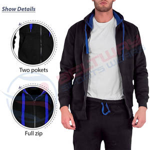 Trajes de chándal en blanco de etiqueta privada OEM, jersey con cremallera de 1/4 cuartos, conjunto de pantalones de chándal, trajes 2024, conjunto de chándales nuevos, Jogger - Product Image 3