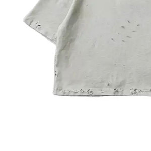 Vintage lavé hommes recadrée surdimensionné en détresse t-shirt Logo personnalisé poids lourd 100% coton Streetwear pour hommes - Product Image 6