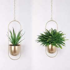 Cuencos dorados modernos de lujo para interiores y exteriores, macetas y macetas colgantes decorativas con balcón, decoraciones para el hogar para jardín en venta - Product Image 4