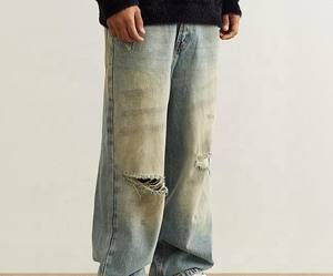 Pantalon de survêtement en détresse pour hommes à bas prix Offre Spéciale de logo personnalisé respirant pantalon de survêtement en détresse confortable haut tendance avec le meilleur style - Product Image 3