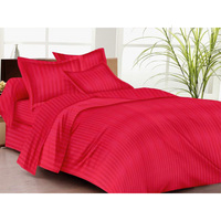 Vente Flash - Ensemble de draps de lit pour hôtel et mariage, rayés, en coton poly 50/50, durables, blancs, de qualité supérieure, fabriqués en Inde par Monis Tex