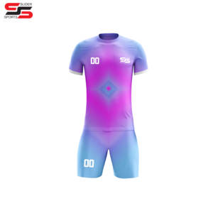 ชุดฟุตบอลกางเกงและแขนสั้นพิมพ์ซับลิเมชันได้ตามต้องการชุดฟุตบอลผ้าโพลีเอสเตอร์แห้งเร็ว - Product Image 1