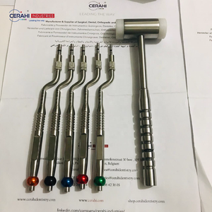 Haute qualité Cerahi Industries acier inoxydable sinus dentaire levage ostéotome ensemble 5 pièces Concave maillet maille plateau alimentation électrique - Product Image 1