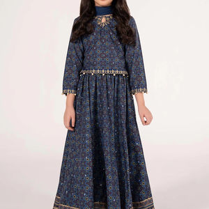 Classic Pakistani Kids Girls Formal Salwar Kameez Fancy Embroidered Lehenga Choli 100% Acrylic Wrinkle Free <b>Wedding</b> Eid Birthday - Product Image 1